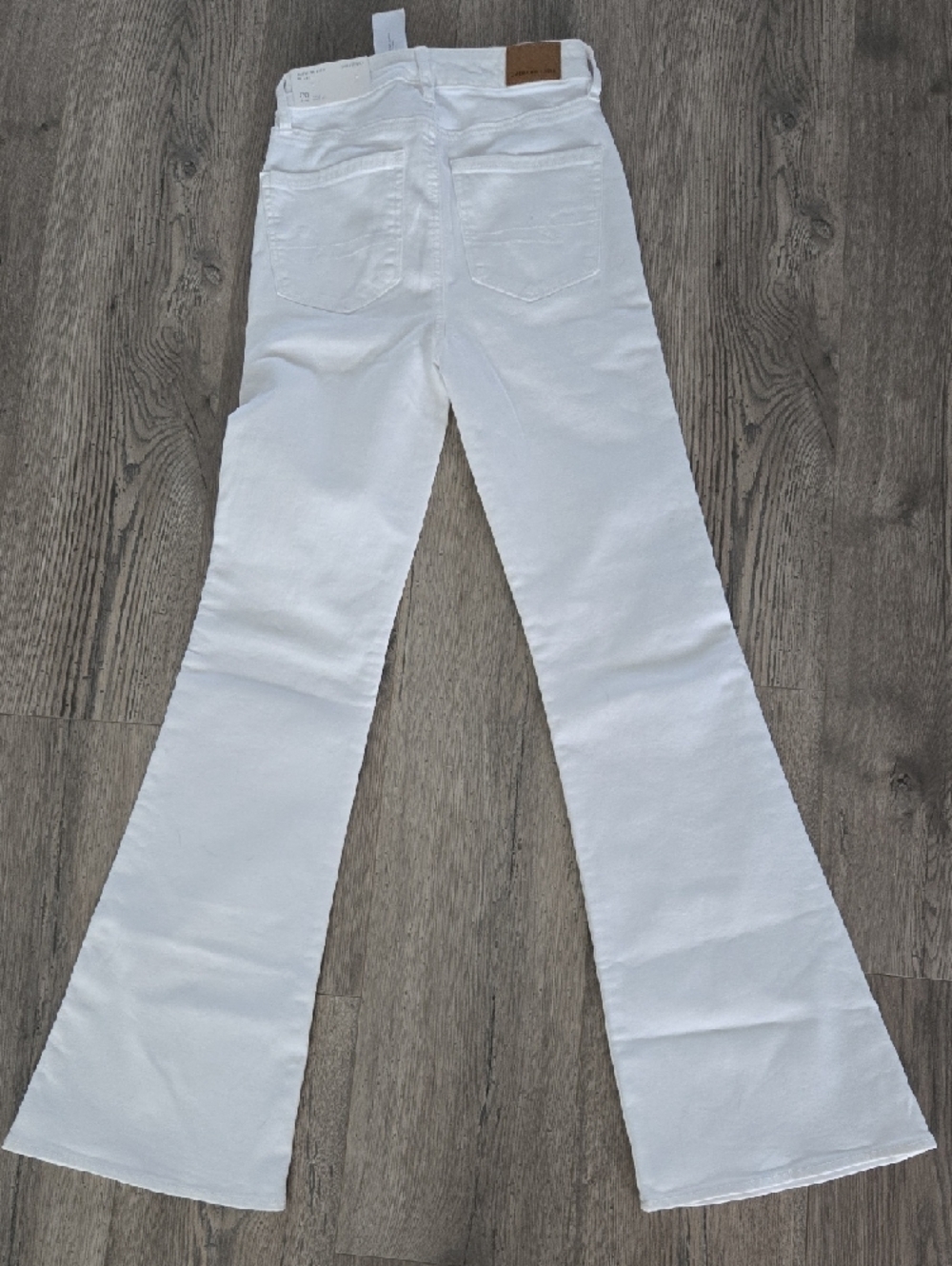 American Eagle Outfitters Highest Rise Flare Super Stretch Jeans White Size 24 C - Picture 3 of 5